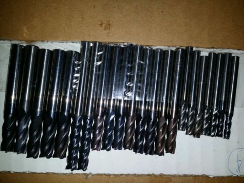 Set of 23 Solid Carbide Endmills, 90° end, 4 flutes