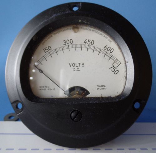 Vintage weston 301.57 0-750mv dc meter for sale