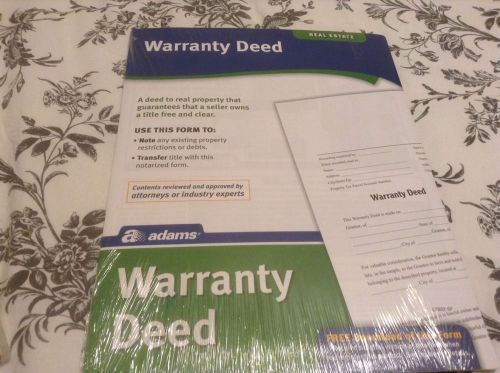 Adams Warranty Deed Form, 8.5 x 11 Inch, White (LF602)