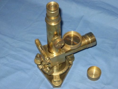 EARLY RARE BRASS THEODOLITE TRANSIT SURVEYORS LEVEL MICROSCOPE STANLEY LONDON !!