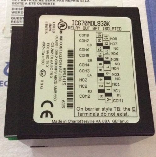 New ge fanuc ic670mdl930k relay out 8pt for sale