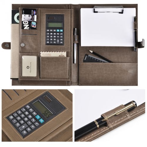 A4 executive conference folder pu portfolio leather organiser password lock for sale