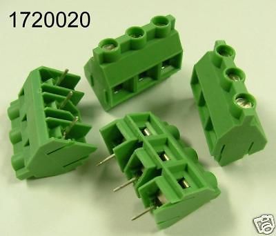 ( 5 PC. ) PHOENIX CONTACT 1720020 3/C PC MOUNT BLOCK