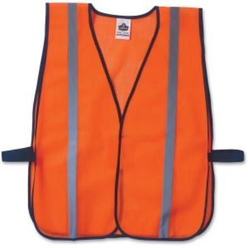 Glowear Ergodyne Glowear Orange Standard Vest - Fabric, Polyester Mesh - 1/