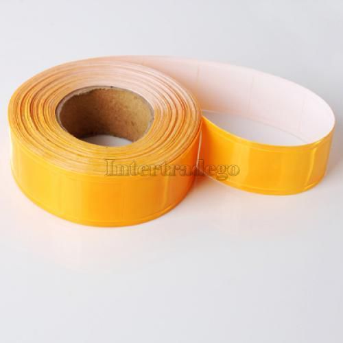 33ft yellow reflective safety tape strip vest jackets armbands 1&#034; width flexible for sale