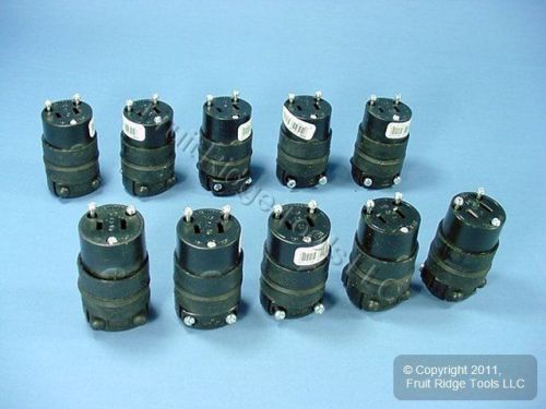 10 Leviton Polarized Rubber Connector Plug 15A 125V