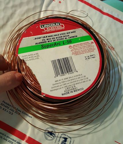 Lincoln SuperArc L-56 Prem Copper-Coated MIG Welding WIre 2Lb Spool 0.025in Dia