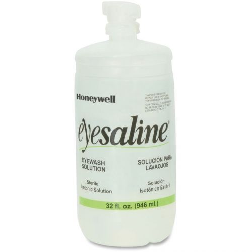 New (lot of 12) honeywell eyesaline eye wash 32 fl. oz refills bottles sterile for sale