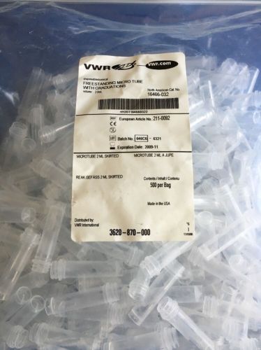 VWR SuperClear Screw-Cap 2.0mL.Graduations. Freestanding Micro Centrifuge Tubes.