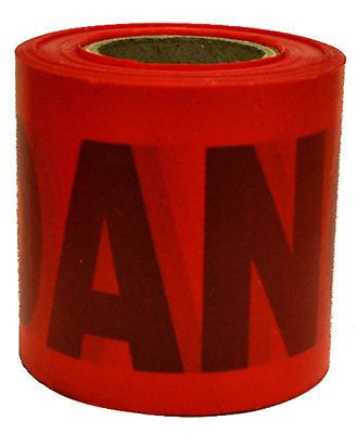 HANSON C H CO &#034;Danger&#034; Tape, Red, Waterproof, 300-Ft.