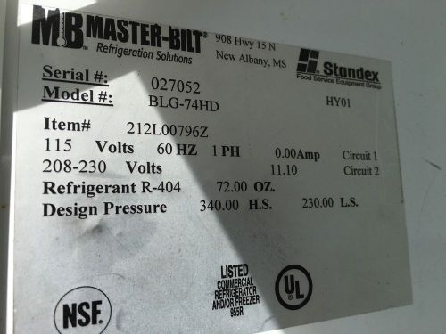Masterbilt blg-74hd full-height freezer merchandiser for sale