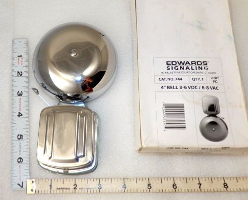 4&#034; signaling bell 3-6 vdc / 6-8 vac unused in box edwards #744  (( up1c)) for sale