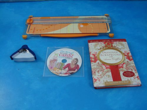 Scrapbook Lot Fiskars Personal Paper Trimmer 12&#034; Ruler + Corner Trimmer &amp; DVD