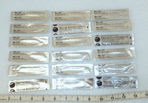 # 15t carbon steel surgical blades sterile lot of 18 pc uk sklar instruments for sale