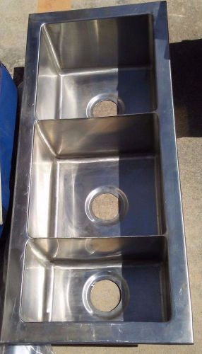 Stainless Steel Commercial 3 Compartment Custom Made Undermount Sink 39x14x10&#034;D