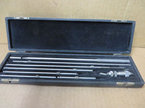 millers falls EXTENSION - INSIDE MICROMETER VINTAGE 11 PIECE + CASE