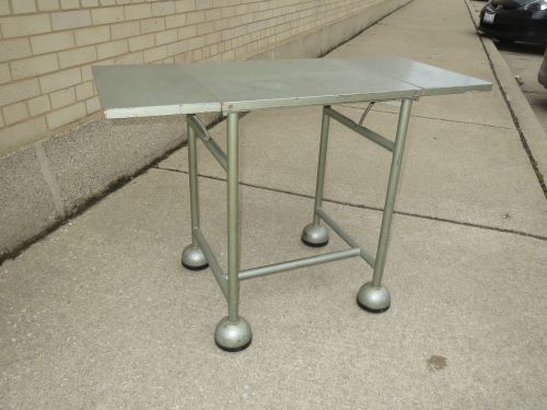 Vintage industrial mid century modern typewriter table desk drop leaf side for sale