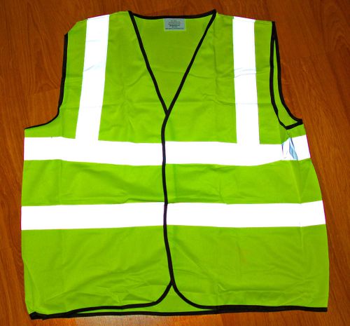 REFLECTIVE SAFETY VEST CLASS 2 HI-VIZ YELLOW CLASS II SIZE XXLARGE Velcro Closur