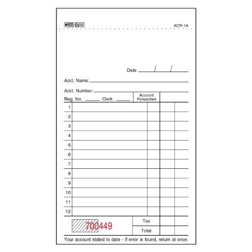 DayMark Safety Systems DayMark ACR-1A No-Carbon Guest Check Salesbook, 2 Part,