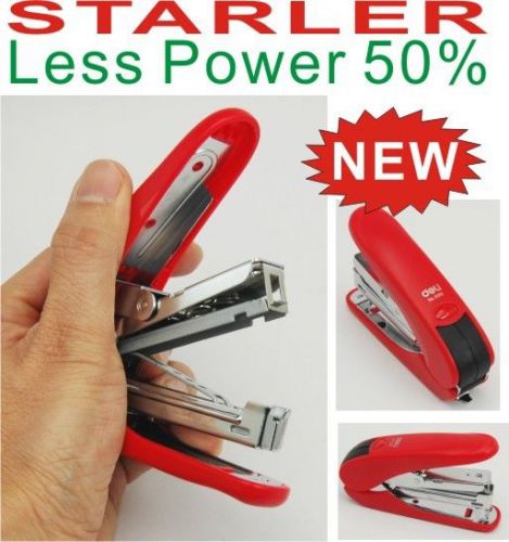 RED Stapler Less Power + 1 box Staples No.10 Stationery paper Officer School