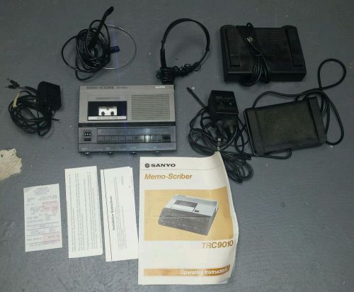 SANYO TRC-5200 MEMO SCRIBER DICTATION SYSTEM WITH FS-53 FOOT PEDAL X 2- EXTRAS