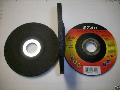 4-1/2&#034; x 1/4&#034; x 7/8&#034; Grinding Wheel Type 27 Metal 50pk