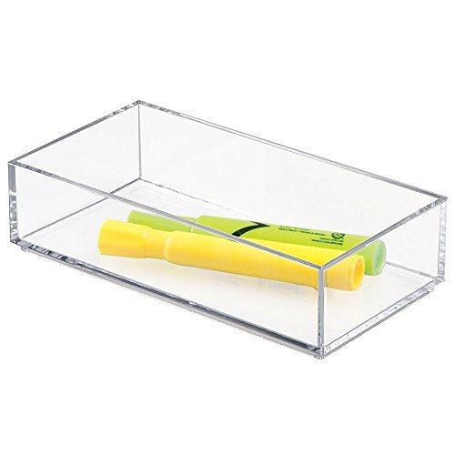 MetroDecor mDesign Desk Drawer Organizer 4&#034; x 8&#034; x 2&#034;, Clear