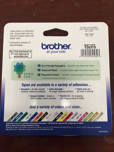 Brother International Tze315 Label Tape - 0.25&#034; Width 1 Each