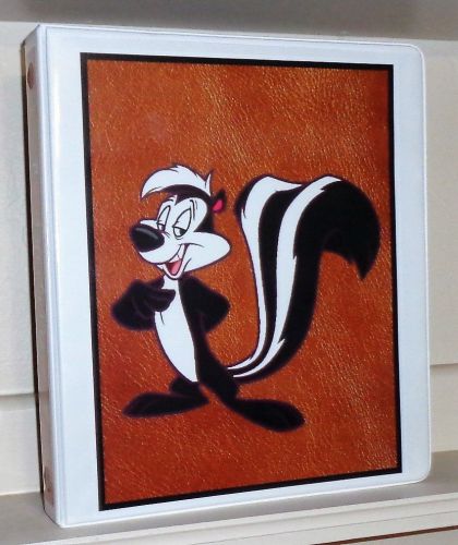 PEPE&#039; LE PEW NOTEBOOK BINDER. 3 RING BINDER AUTOGRAPH SCRAP BOOK. PHONE BOOK