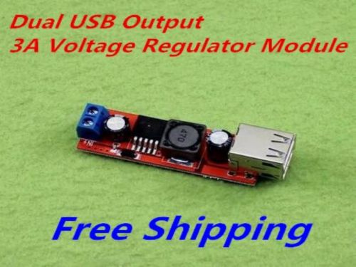 10X Dual USB output DC-DC 3A BUCK Module 9V/12V/24V/36V to 5V Buck voltage(H6A3)