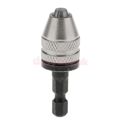 1/4&#034; Hex Shank 0.3-3.4mm Keyless Drill Chuck Adaptor Converter Hand Tools