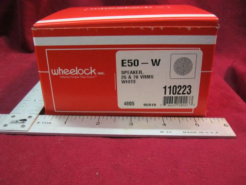 COOPER WHEELOCK E50-W 110223 25/70V WALL MT SPEAKER FIRE ALARM, WHITE PA