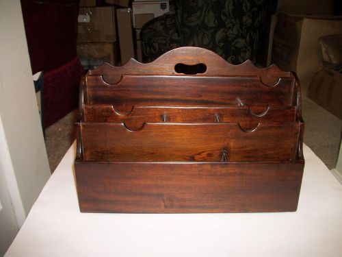 Letter Organizer Desktop Mahogany EUC