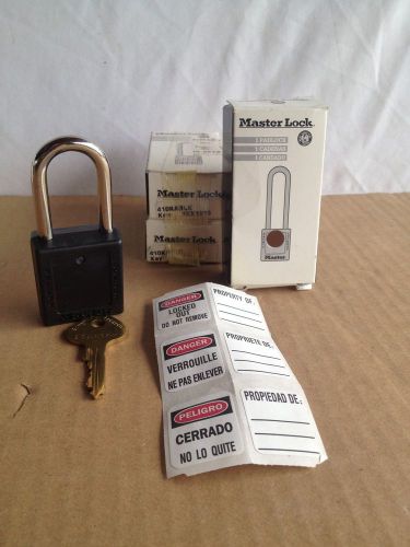 Lot (3) New Master Lock 410KABLK Keyed-Alike Safety Lockout Padlock BLACK