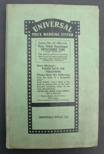 VINTAGE UNIVERSAL PRICE MARKING SYSTEM MARSHALL-WELLS RETAIL EPHEMERA PRICING