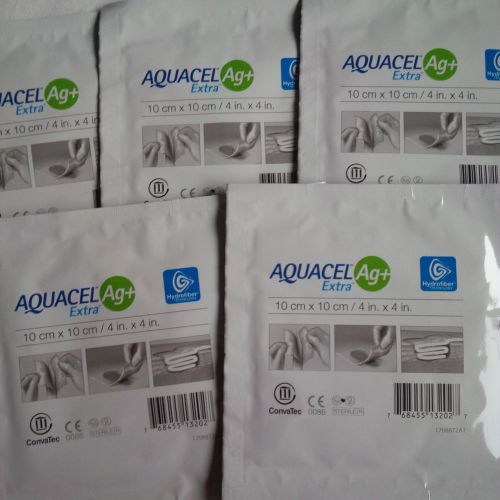 Aquacel Ag+ Hydrofiber Extra 10cm x 10cm, 4&#039;x4&#034; Dressing wound care home care