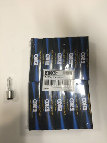 (10) EIKO Q150CL/DC-130V 130V 150W T4 DC BAYONET BASE HALOGEN BULB FREE US SHIP!