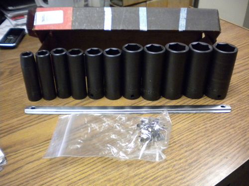 Proto j74112 1/2&#034;drive 11pc deep well impact socket set sae for sale