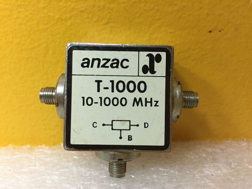 Anzac T-1000, 10 to 1000 MHz, 0.5 / 0.8 dB, SMA (F), Coaxial 2-Way Power Divider