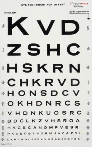 Illuminated eye chart-snellen 10 ft distance, 10 ft, graham-field health for sale