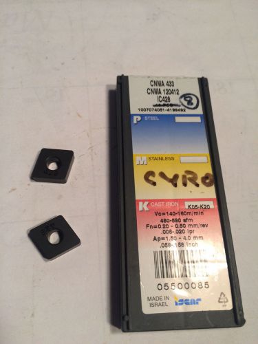 ISCAR, CNMA  433  GRADE IC428 CARBIDE TURNING INSERTS (CYRO TREATED)