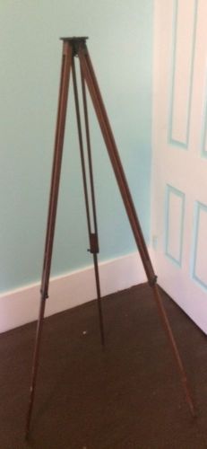 Antique Surveyors Tripod Adjustable Height 30&#034;-4&#039;6&#034; Screw Tighteners Metal Top W