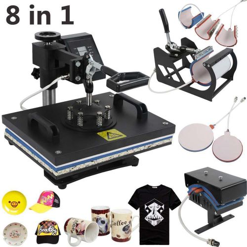 Digital 8 in 1 Transfer Heat Press Machine Sublimation T-Shirt Cap Swing-Away