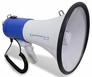 Portable 40-Watts 800M-1000M Range Megaphone Bullhorn Speaker with Strap, Blue