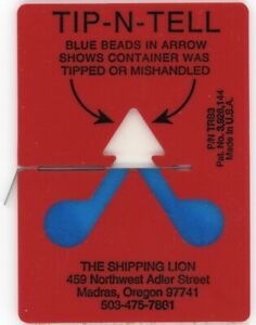 Tip N Tell Damage Indicators New Red 5/case with adhesive warning labels