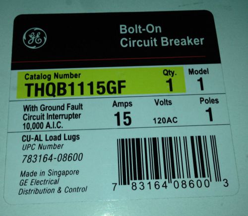 NEW GE THQB1115GF  15A 1P GROUND FAULT