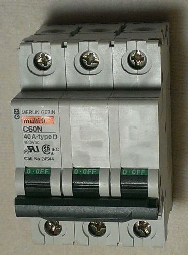 Square d - merlin gerin multi 9 c60n circuit breaker: mg24544, 40a, d curve for sale