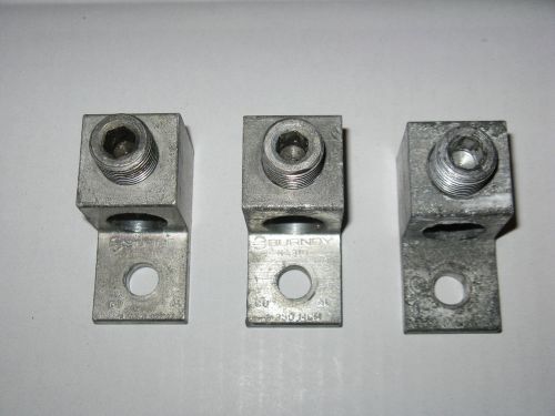 ( set of 3) burndy ka31u one conductor lug; 3/8 in hole, 6 awg - 350 kcmil for sale