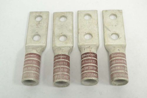 LOT 4 BURNDY YA34-2N U34RT/U31ART BROWN DIE 20 2 HOLE COPPER CRIMP LUG B366613