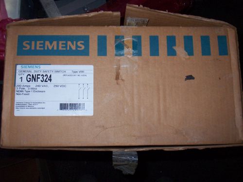 NIB Siemens GNF324 200 amp 240v Non Fused Safety Switch Disconnect Shelfware